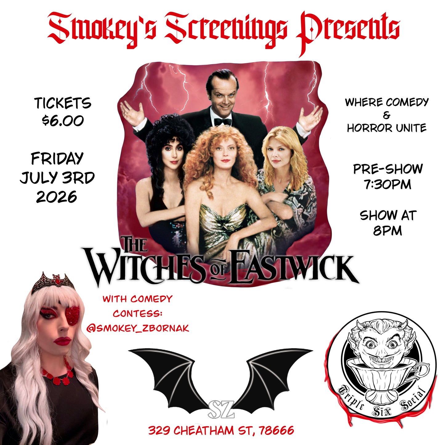 Smokey Screenings- 7/03/2026 - “The Witches of Eastwick”