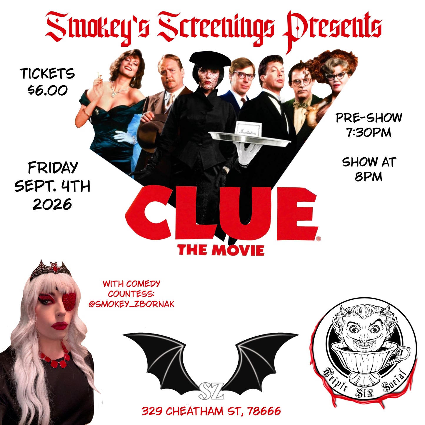 Smokey Screenings- 9/04/2026 - “Clue”