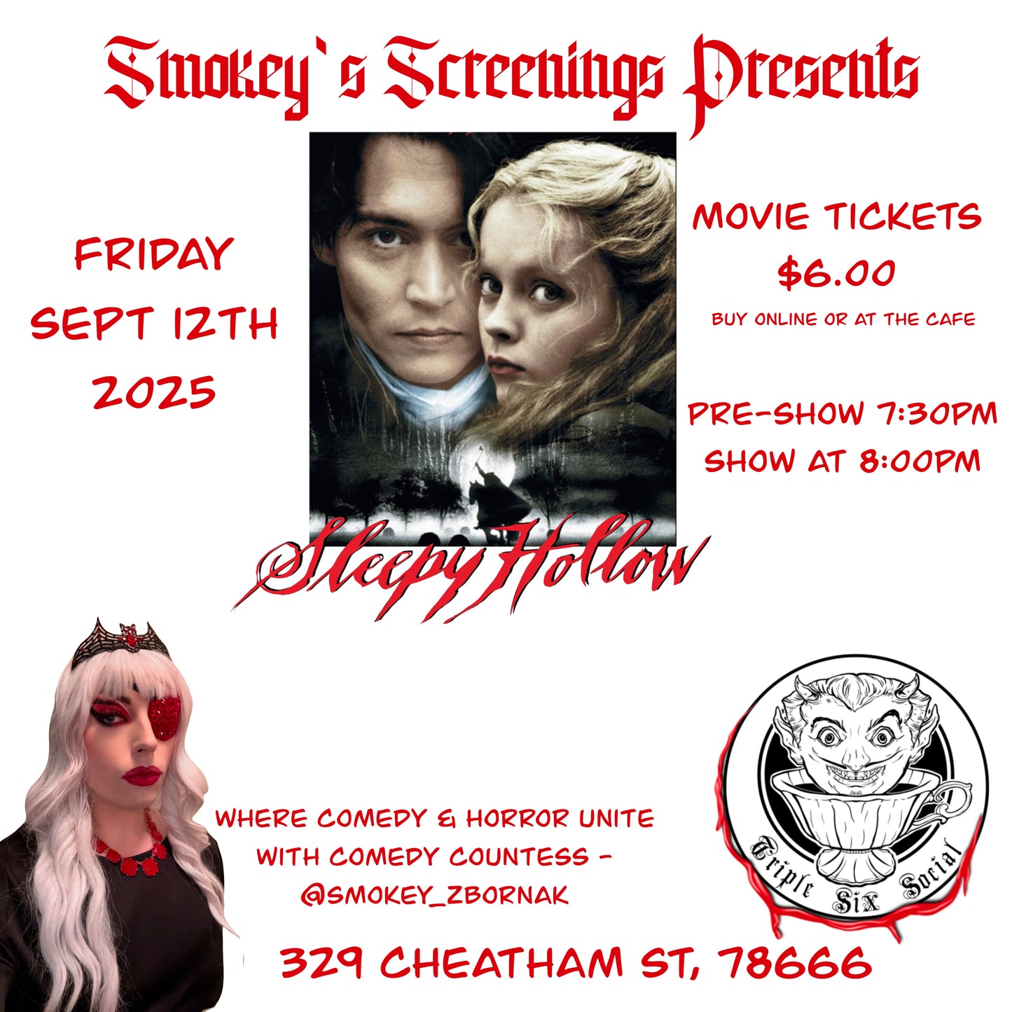 Smokey Screenings-“Sleepy Hollow” Sept 12th 2025